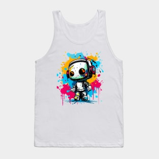 Cute cartoon Robot. Funny cyborg. Tank Top